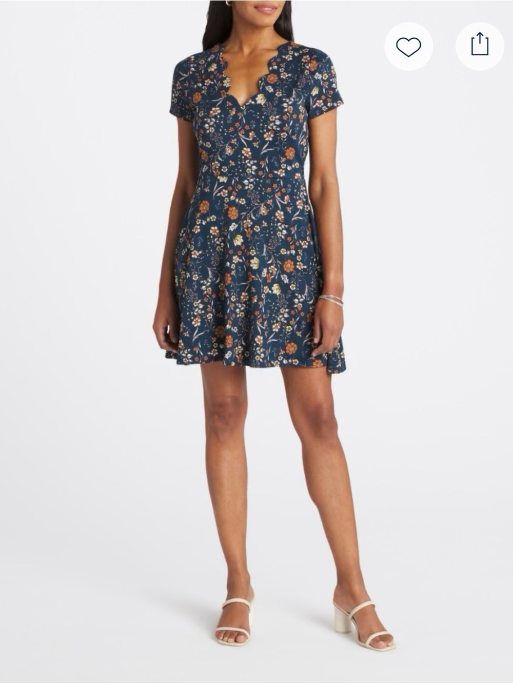 NINE BRITTON Trinity Knit Scalloped Dress